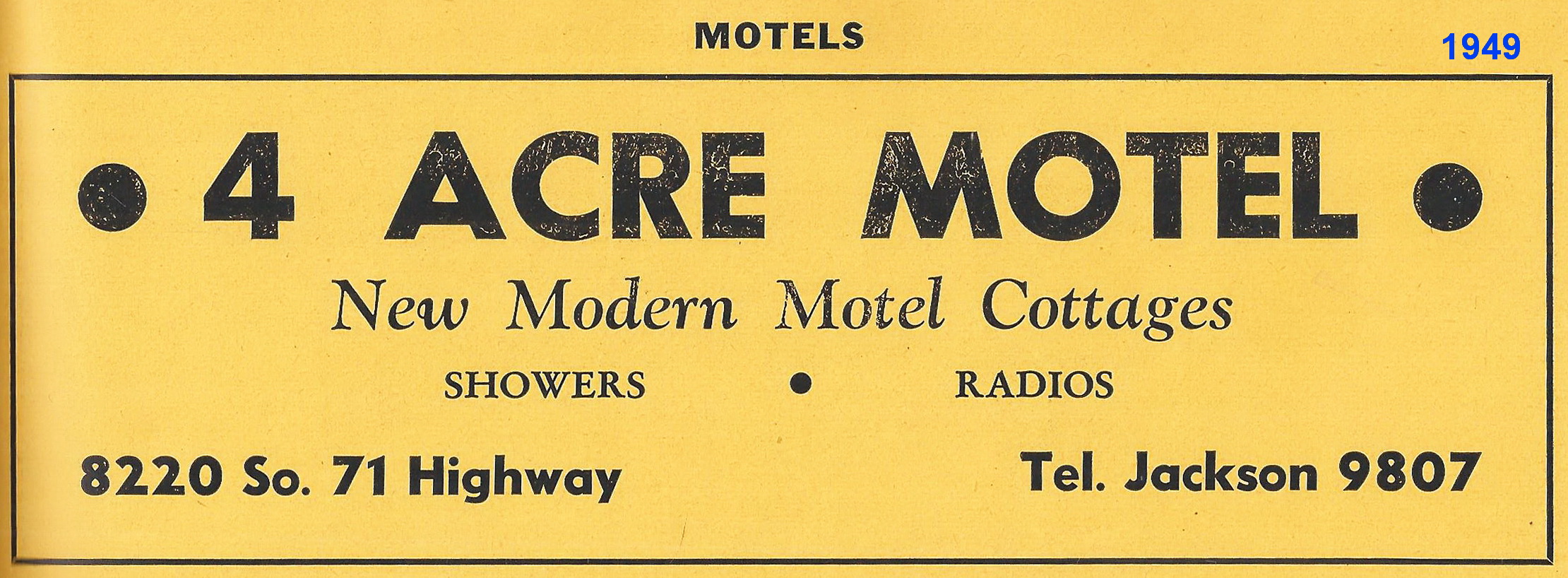 4-Acre Motel Polks KC Directory 1949