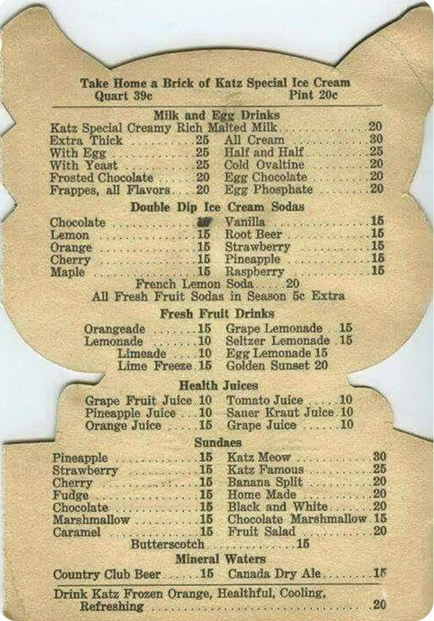 Katz Menu